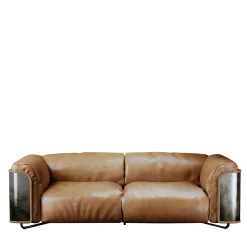 Saint Germain Brown Leather Sofa