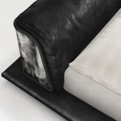 Saint Germain Timeless Leather And Raw Silver Metal Frame Bed