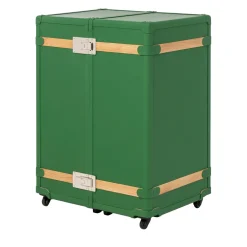 Saint-Tropez Green Wardrobe Trunk with Oak Inserts