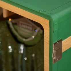 Saint-Tropez Green Wardrobe Trunk with Oak Inserts
