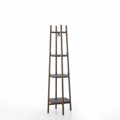 Salina Three-Level Brown Wood Bookcase