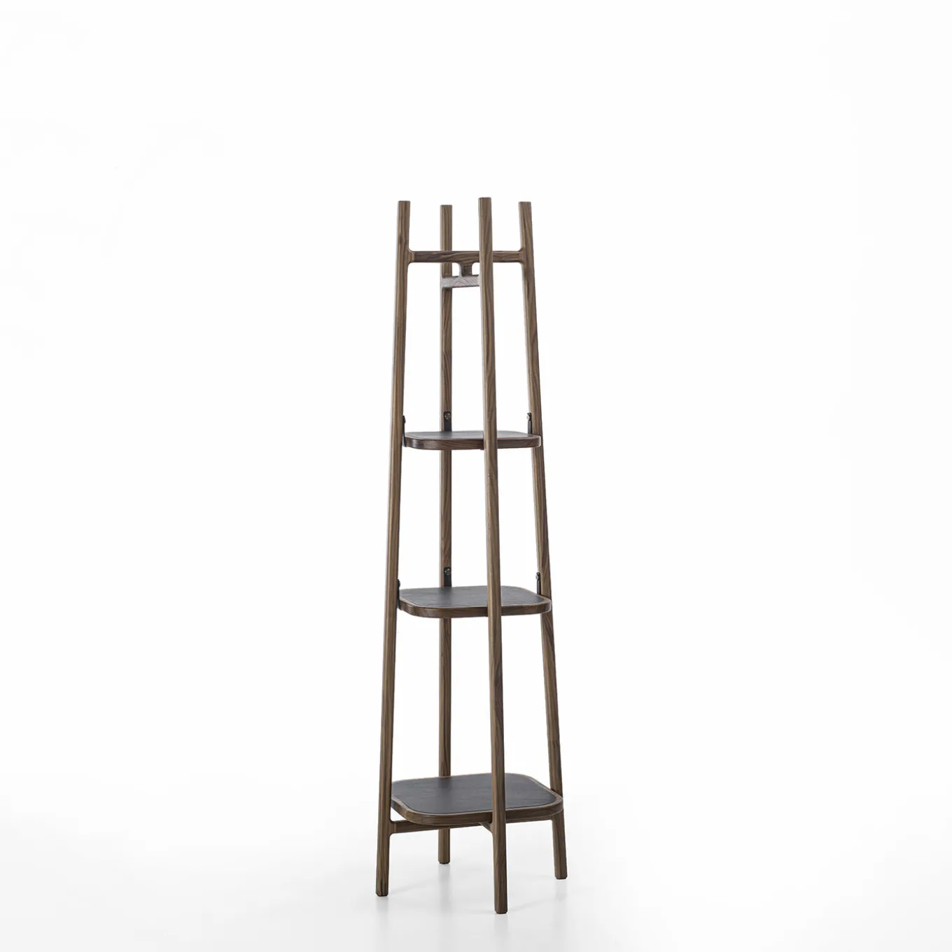 Salina Three-Level Brown Wood Bookcase