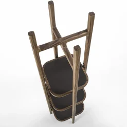 Salina Three-Level Brown Wood Bookcase