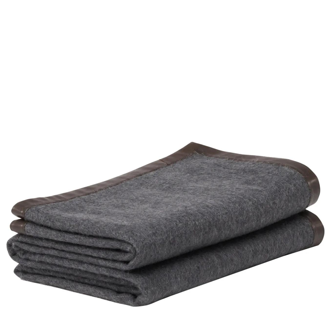 Salon Leather-Hemmed Gray Small Blanket