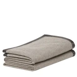 Salon Leather-Hemmed Light-Gray Small Blanket
