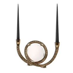 San Marco Mirroring Coffee Brown Murano Glass Candleholder