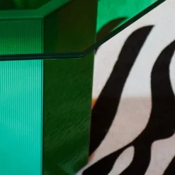 Sandra e Raimondo 35 Green Wood and Glass Side Table