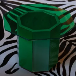 Sandra e Raimondo 35 Green Wood and Glass Side Table
