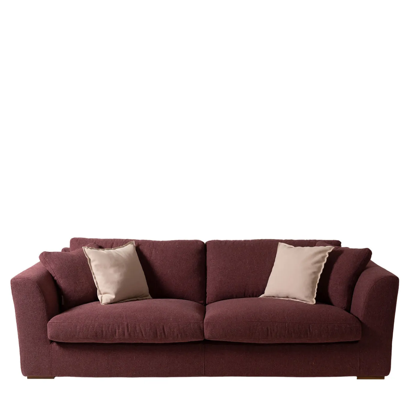 Sandy bordeaux bouclè sofa