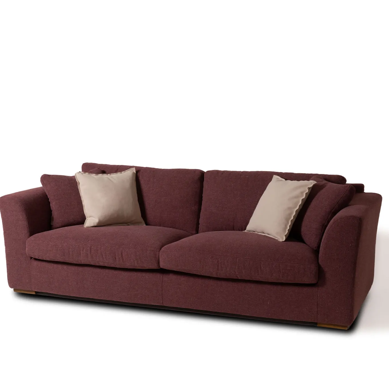 Sandy bordeaux bouclè sofa