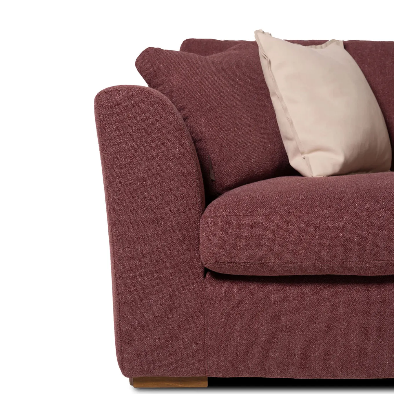 Sandy bordeaux bouclè sofa