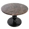 Santo Stefano Hand-Painted Black Base And Round Marble Top Bistro Table