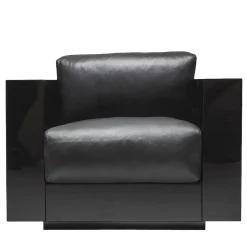 Saratoga Black Armchair by Lella and Massimo Vignelli