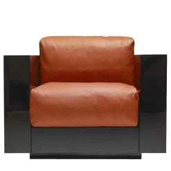 Saratoga Orange Armchair by Lella and Massimo Vignelli
