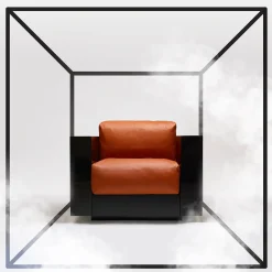 Saratoga Orange Armchair by Lella and Massimo Vignelli