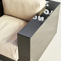 Saratoga White Armchair by Lella and Massimo Vignelli