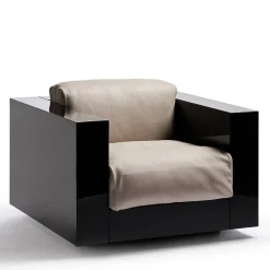 Saratoga White Armchair by Lella and Massimo Vignelli