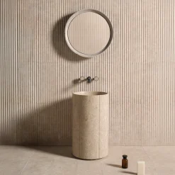 Sartoriale Column Beige Marble Washbasin by Federico Peri