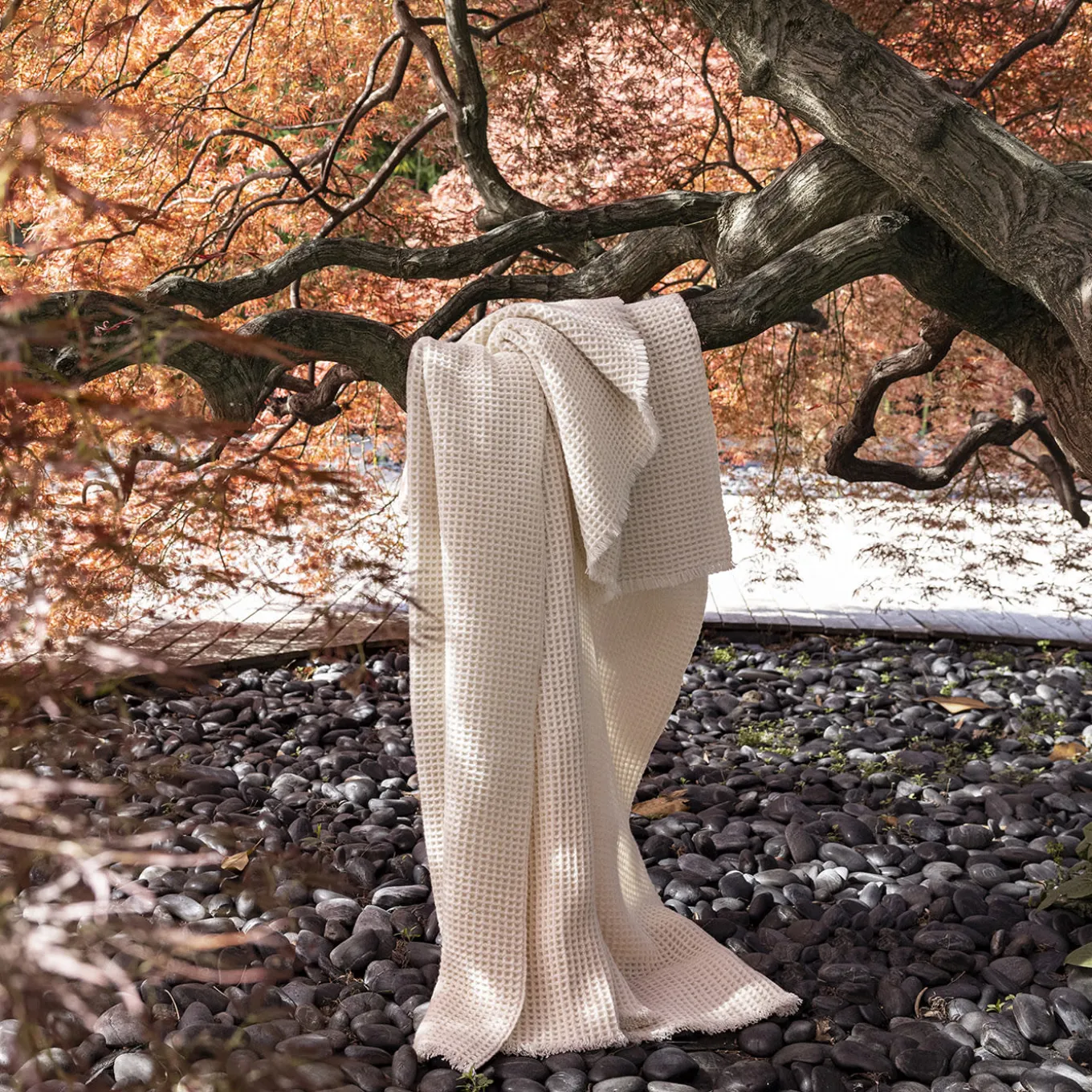 Sasha Honeycomb White Small Blanket