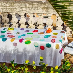 Satellites Rectangular Hand Painted Tablecloth