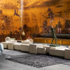 Satin-finished Travertine Coffee Table DsignincMilano x FiammettaV Home Collection