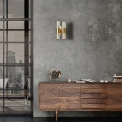 Sbàrlusc Mini 2-Light Transparent & Golden Sconce