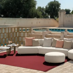 Scacco Round White Pouf by Ludovica & Roberto Palomba