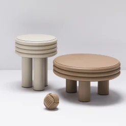 Scala White Tall Round Side Table