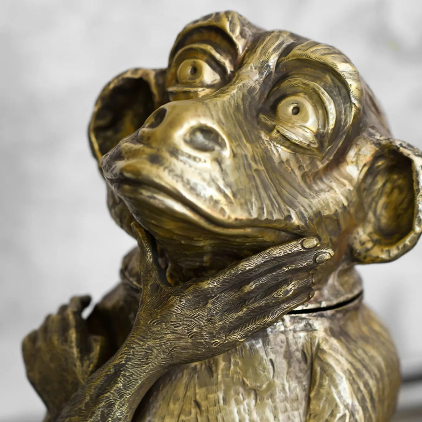 Scimmia Monkey-Shaped Brass Ice Bucket