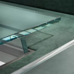 Scivolo 9ft Wood and Glass Shuffleboard Table