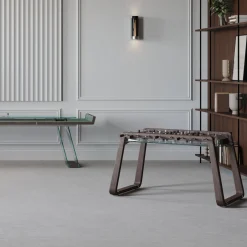 Scivolo 9ft Wood and Glass Shuffleboard Table