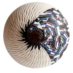 SEA URCHIN WALL SCULPTURE - BLACK AND ORANGE