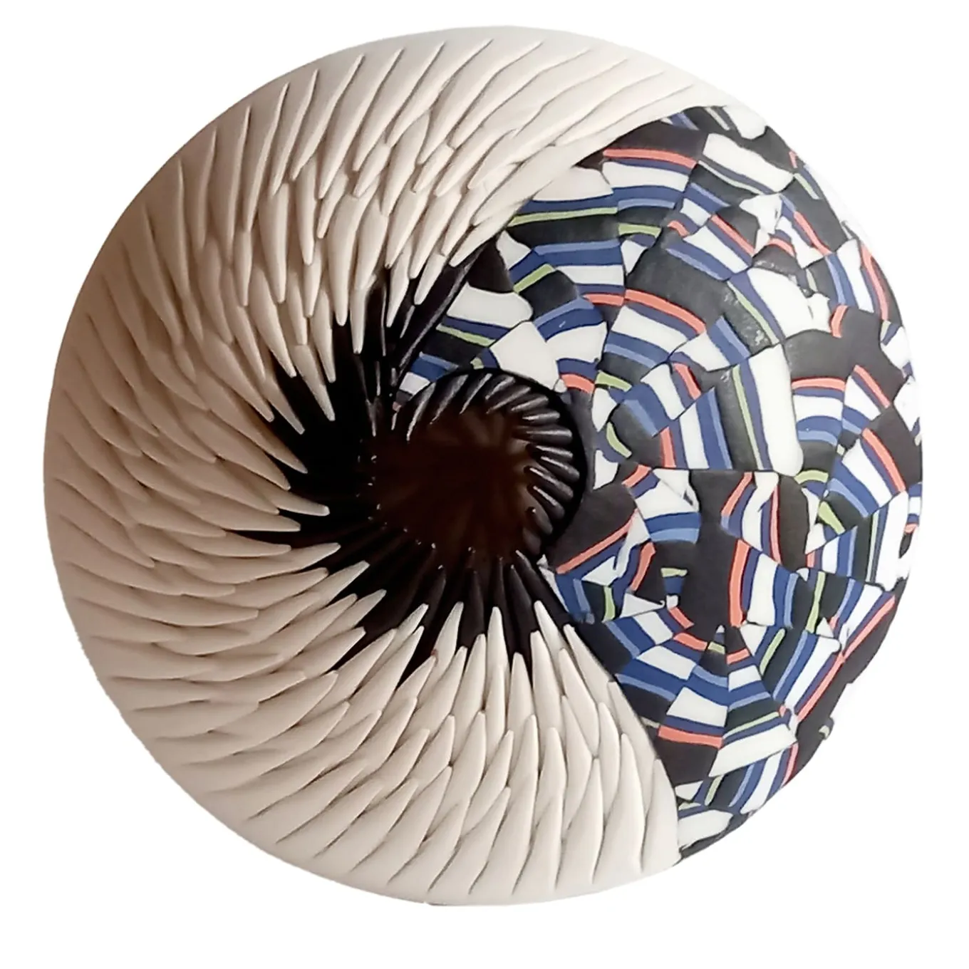 SEA URCHIN WALL SCULPTURE - BLACK AND ORANGE