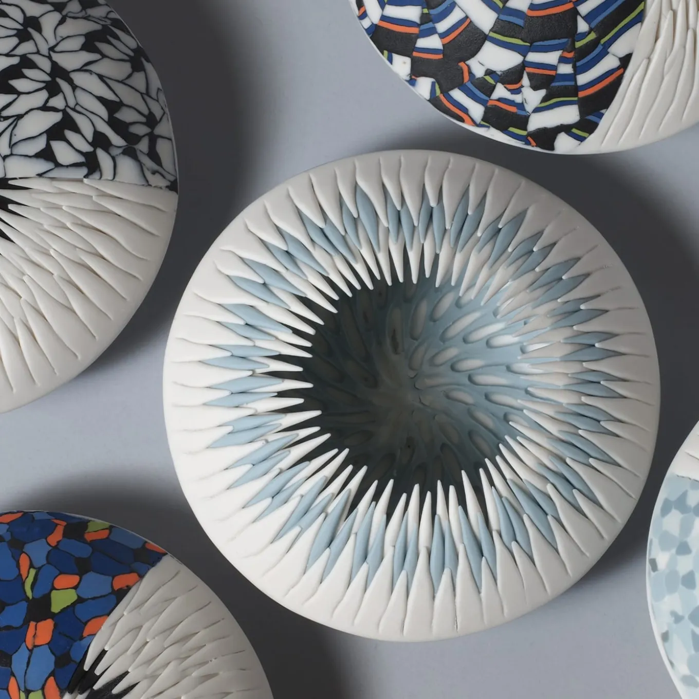 SEA URCHIN WALL SCULPTURE - BLACK AND ORANGE