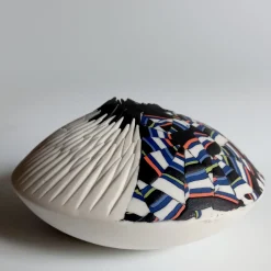 SEA URCHIN WALL SCULPTURE - BLACK AND ORANGE