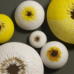SEA URCHIN WALL SCULPTURE - YELLOW #2