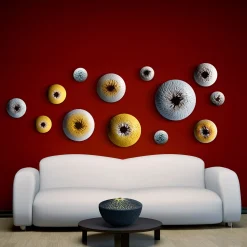 SEA URCHIN WALL SCULPTURE - YELLOW #2