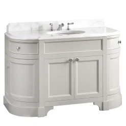 Season White Carrara Marble And Warm Gray Base Vanity Unit