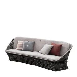 3-seater Black Outdoor fabric Sofa