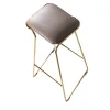 SEEMS SCULPTURAL GOLD AND LEATHER HI STOOL