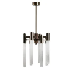 Selene Brushed Bronze and Selenite Chandelier