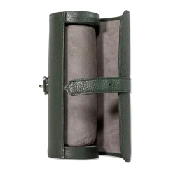 Selva Green Leather Travel Watch & Jewelry Holder