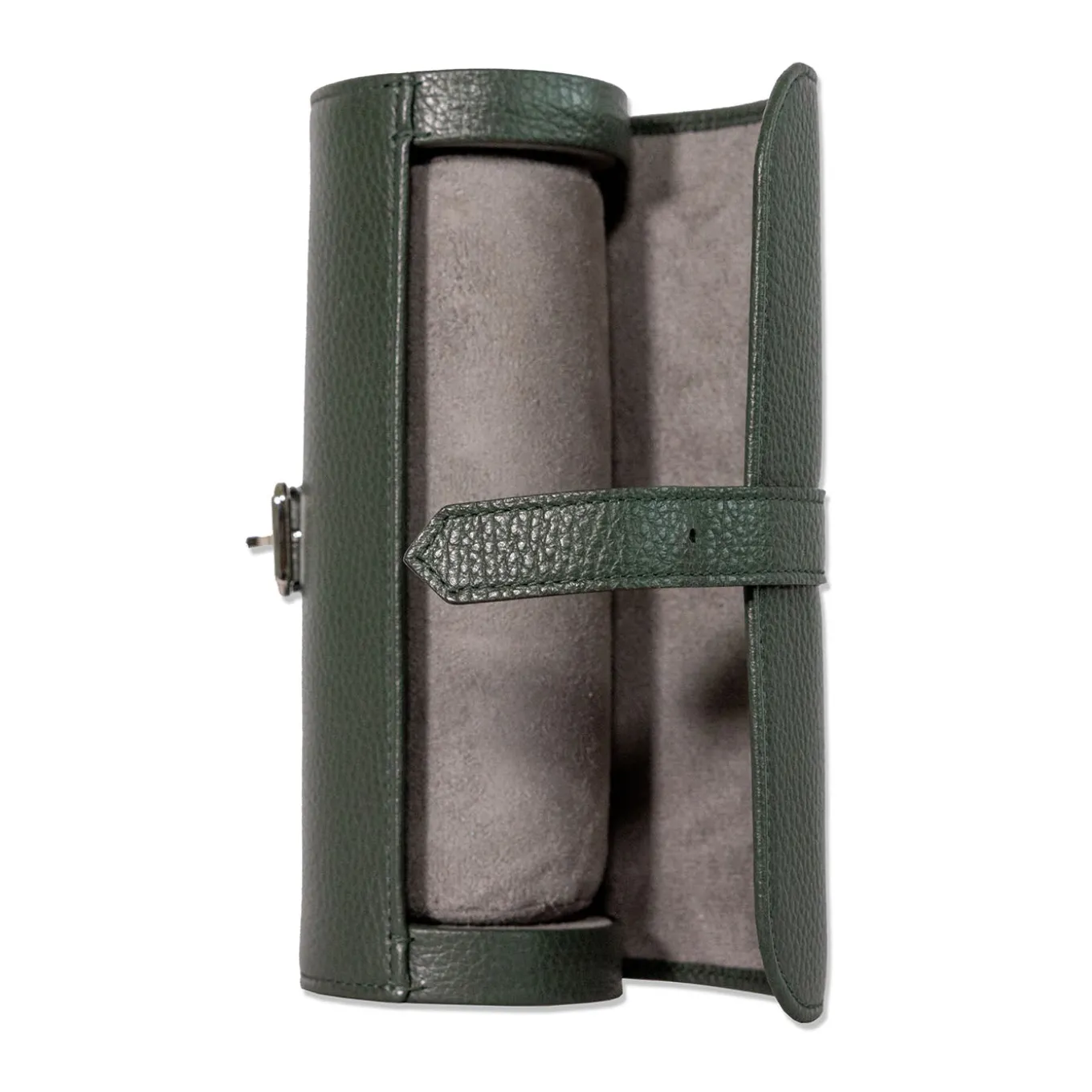 Selva Green Leather Travel Watch & Jewelry Holder