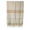 Senja.D1 Fringed Sand Silk & Linen Blanket