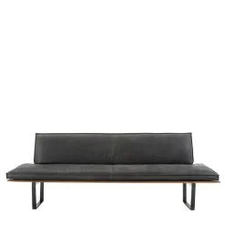 Sequoia Solid wood and suede Leather Bench