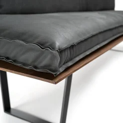 Sequoia Solid wood and suede Leather Bench