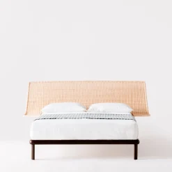 Serafino Iron & Wicker Double Bed by Mario Scairato