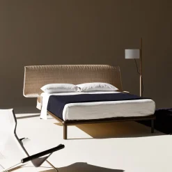Serafino Iron & Wicker Double Bed by Mario Scairato