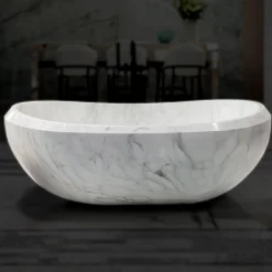 Serenità Calacatta Caldia Marble Bathtub by Sheree Stuart Design