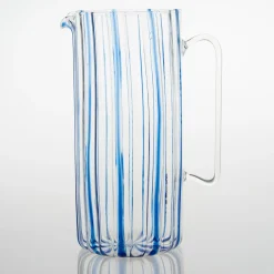 Serlio Loos Blue Stripe Glass Pitcher